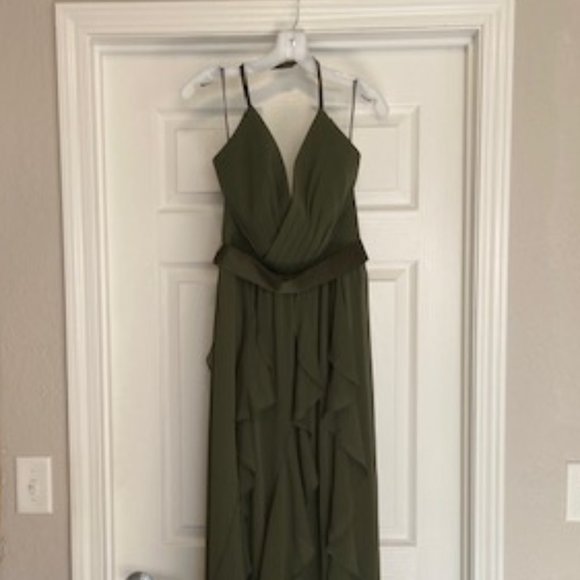 Olive Green Vera Wang Dress- Size 6 - Picture 1 of 5